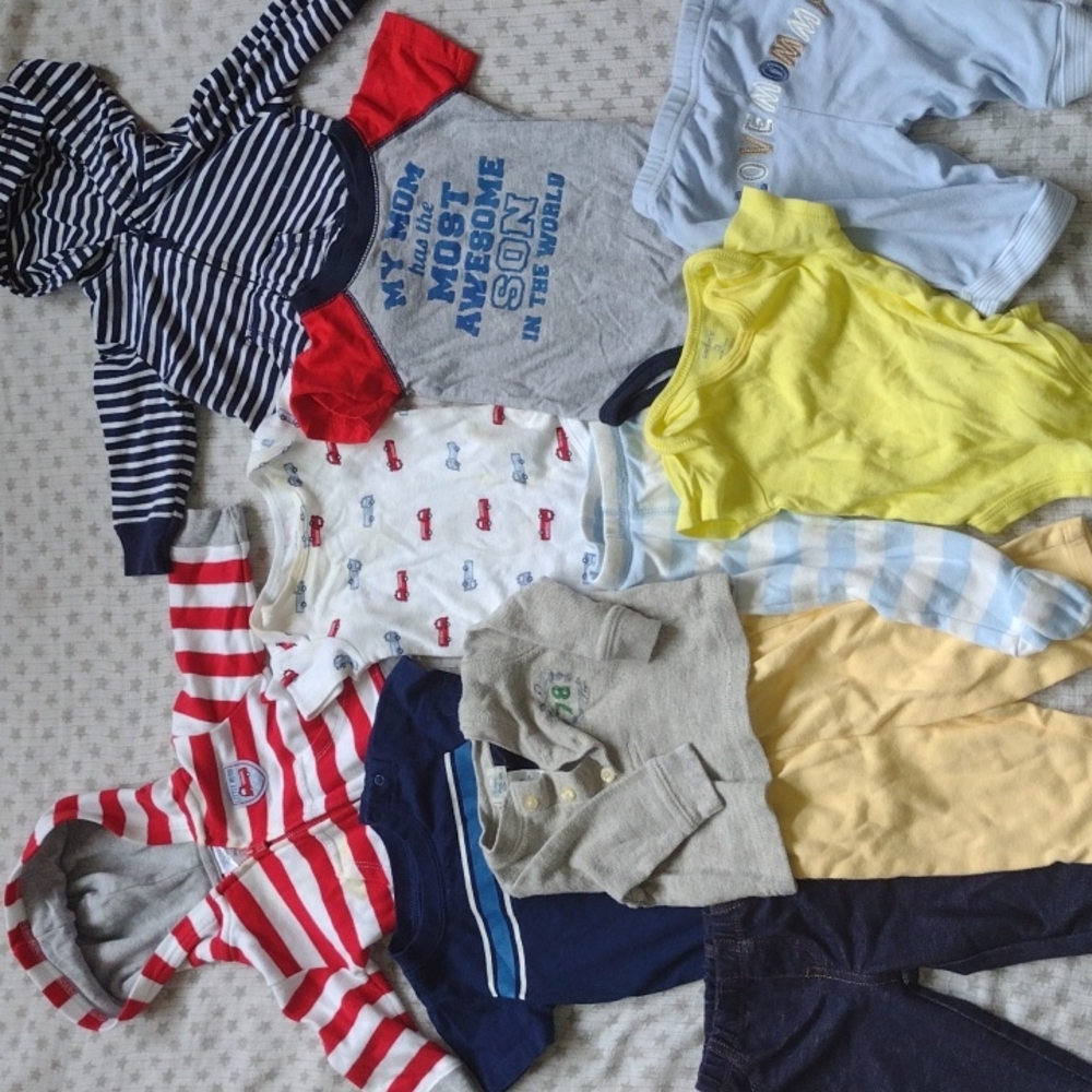 Baby Boy Extras Bundle - Light Hoodies, Shirts, and Pants